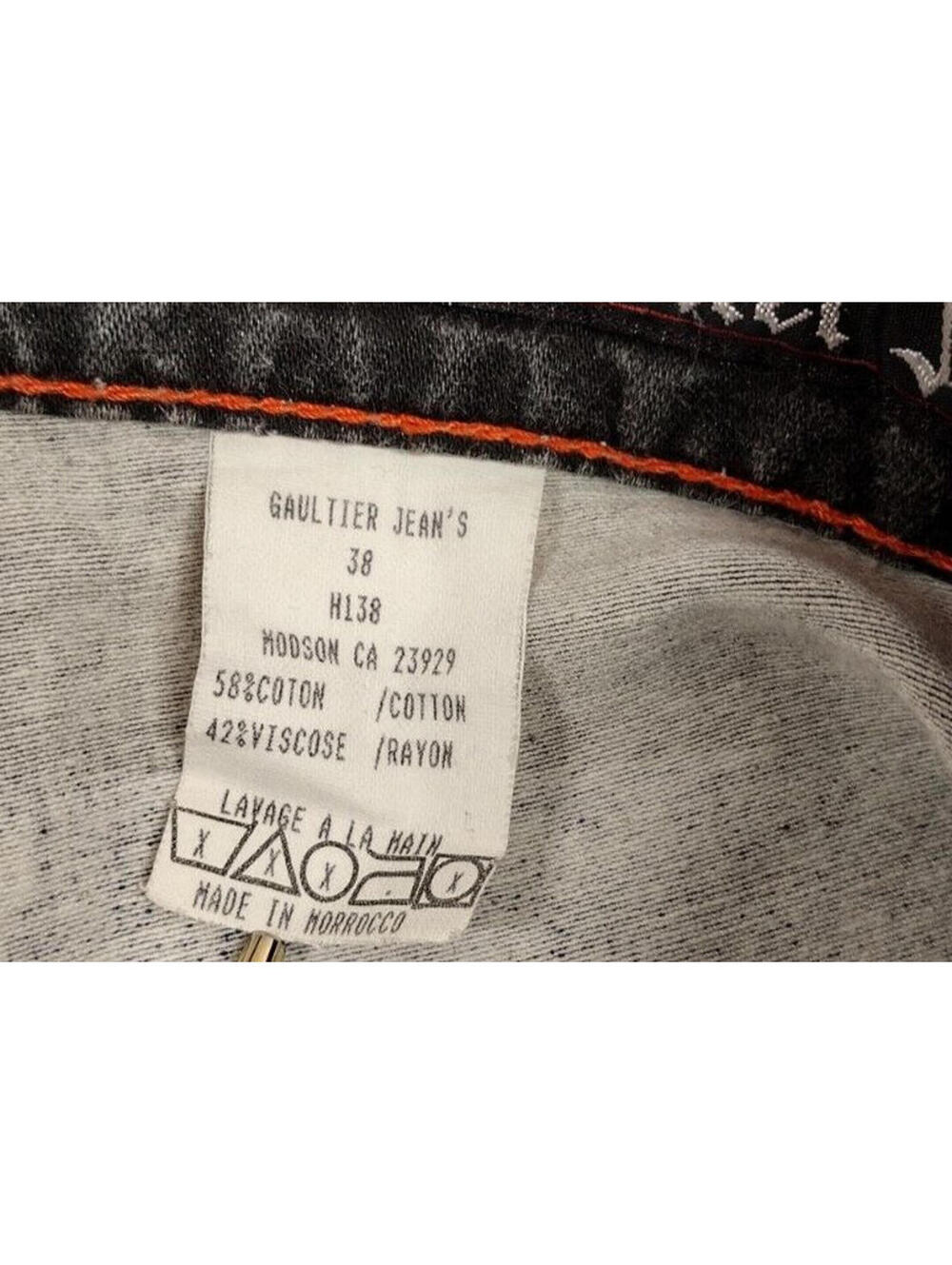 JEAN PAUL GAULTIER Rockabilly Pants Jean Picture Denim Redlines Waist 29 inches - Picture 2 of 16